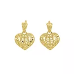 Brinco De Ouro 18k Coração Frozen