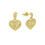 Brinco De Ouro 18k Coração Frozen