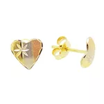 Brinco De Ouro 18k Coração Tricolor