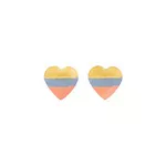 Brinco De Ouro 18k Coraçãozinho Tricolor
