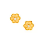 Brinco De Ouro 18k Flor