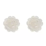 Brinco De Ouro 18k Flor De Madre Pérola 8mm