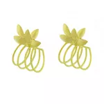 Brinco De Ouro 18k Folha Com 4 Elos