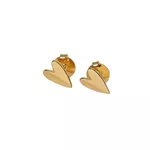 Brinco De Ouro 18k Harmonia Coração Arqueado M