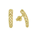 Brinco De Ouro 18k Meia argola Arquinhos