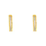 Brinco De Ouro 18k Meia argola Bicolor