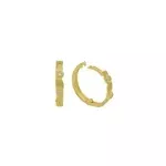 Brinco De Ouro 18k Meia argola Lírio Encantado