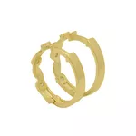 Brinco De Ouro 18k Meia argola Lírio Encantado