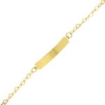 Pulseira Infantil De Ouro 18k Corações Amor De 0,2mm Com 13cm