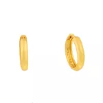 Brinco De Ouro 18k Meia argola Plus M