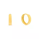 Brinco De Ouro 18k Meia argola Plus P