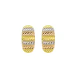 Brinco De Ouro 18k Meia Argola Tricolor de 1,6cm