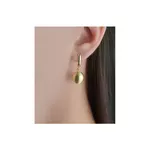 Brinco De Ouro 18k Meia Lua Com Bola Fosca