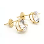 Brinco De Ouro 18k Ponto De Luz 5mm