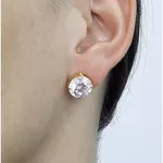 Brinco De Ouro 18k Ponto De Luz 8,0mm
