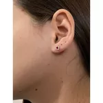 Brinco De Ouro 18k Sol Rubi de Zircônias