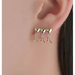 Brinco De Ouro 18k Três Corações