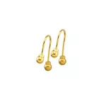 Brinco Infantil De Ouro 18k Anzol Com Bolinhas De 3mm