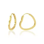 Brinco Infantil De Ouro 18k Argola Coração De 10mm