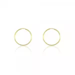 Brinco Infantil De Ouro 18k Argola Fio Redondo De 10mm