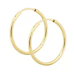 Brinco Infantil De Ouro 18k Argola Fio Redondo De 13mm
