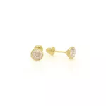 Brinco Infantil De Ouro 18k Áurea 3,0mm
