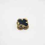 Pingente De Ouro 18k Trevo Com Pedra Ônix