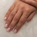 Anel De Ouro 18k Fio Coração