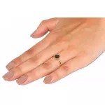 Anel De Ouro 18k Pavê Com Zircônias Negras