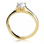 Anel De Ouro 18k Solitário Chic Com Zircônia