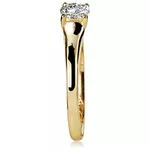 Anel De Ouro 18k Solitário Chic Com Zircônia