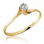 Anel De Ouro 18k Solitário Com Zircônia De 2,5 Milímetros