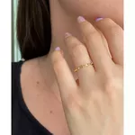 Anel De Ouro 18k Terço e Cruz Com 1,5mm
