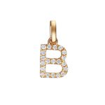Pingente de Ouro 18k Letra B Com Zircônias 