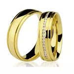 Par De Aliança Casamento De Ouro 18k Com 5mm Zircônia