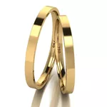 Par De Aliança De Ouro 18k Quadrada Com 2,0mm