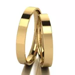 Par De Aliança De Ouro 18k Quadrada Com 3,0mm