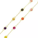 Corrente De Ouro 18k Cartie De 40cm Com Zircônias Coloridas