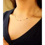 Corrente De Ouro 18k Cartie De 40cm Com Zircônias Coloridas