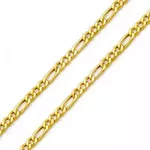 Corrente De Ouro 18k Groumet 3x1 De 2,4mm Com 60cm