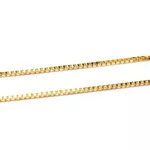 Corrente De Ouro 18k Infantil Malha Veneziana De 0,5mm Com 35cm