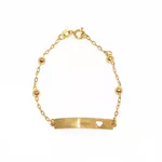 Pulseira Infantil De Ouro 18k Cartie De 13,5cm Com Bolinhas