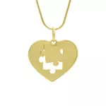 Pingente de Ouro 18k Autismo Coração 