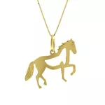 Pingente De Ouro 18k Cavalo Vazado