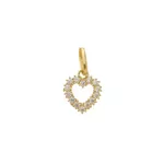 Pingente De Ouro 18k Coração Cravejado