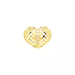Pingente de Ouro 18k Coração Fixo Com Zircônia 