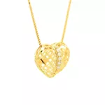 Pingente de Ouro 18k Coração Fixo Com Zircônia 