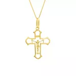 Pingente De Ouro 18k Cruz Bicolor 