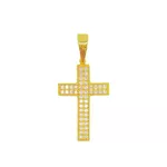 Pingente De Ouro 18k Cruz Com 27mm