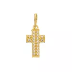 Pingente De Ouro 18k Cruz Com Zircônia